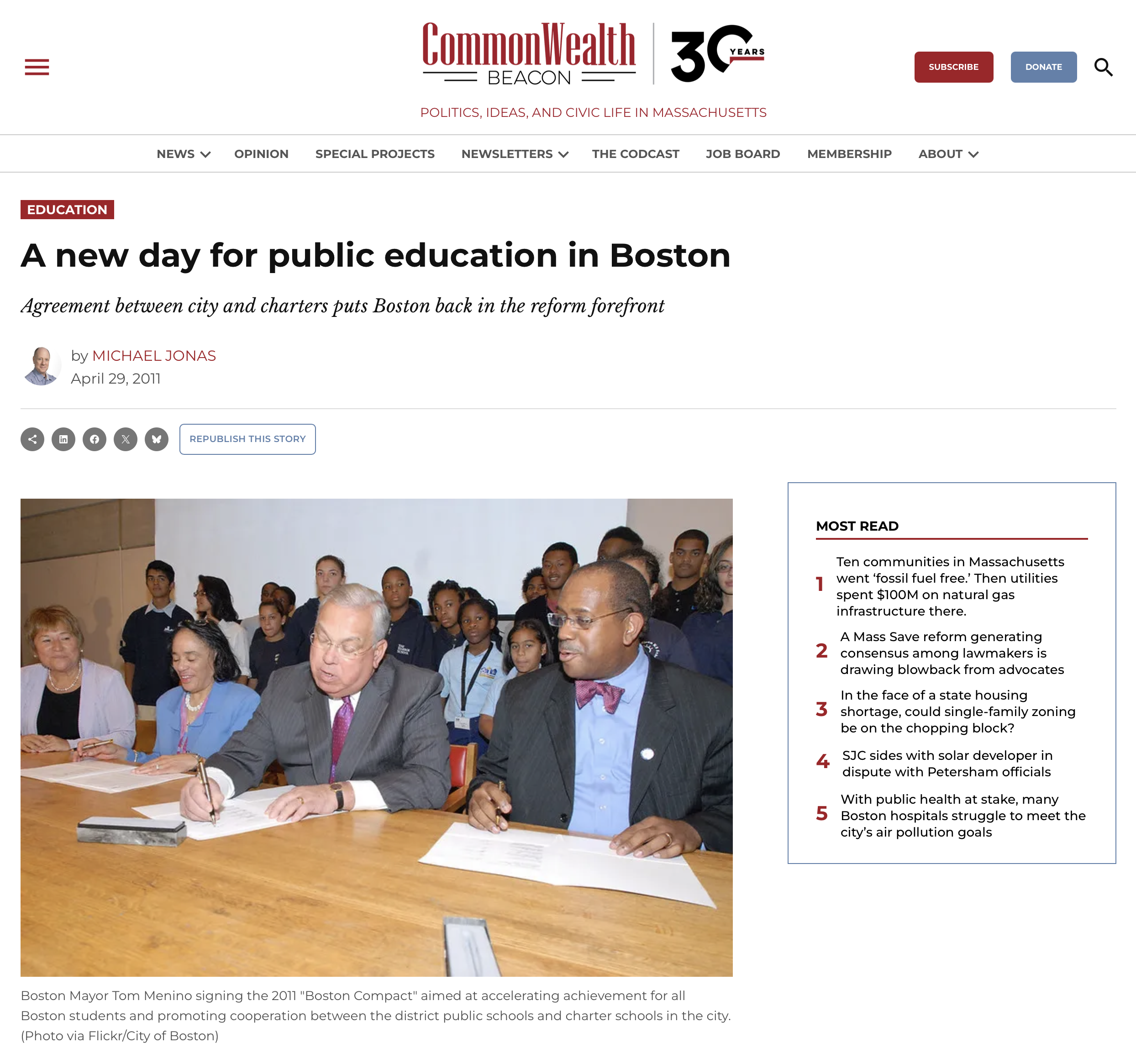Commonwealth Beacon screenshot link to article